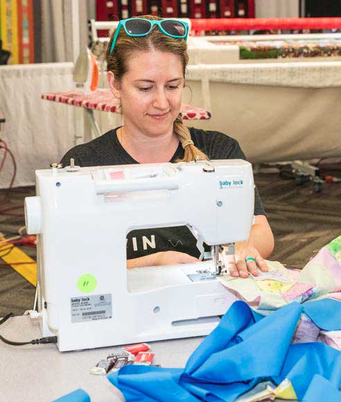 Woman sewing