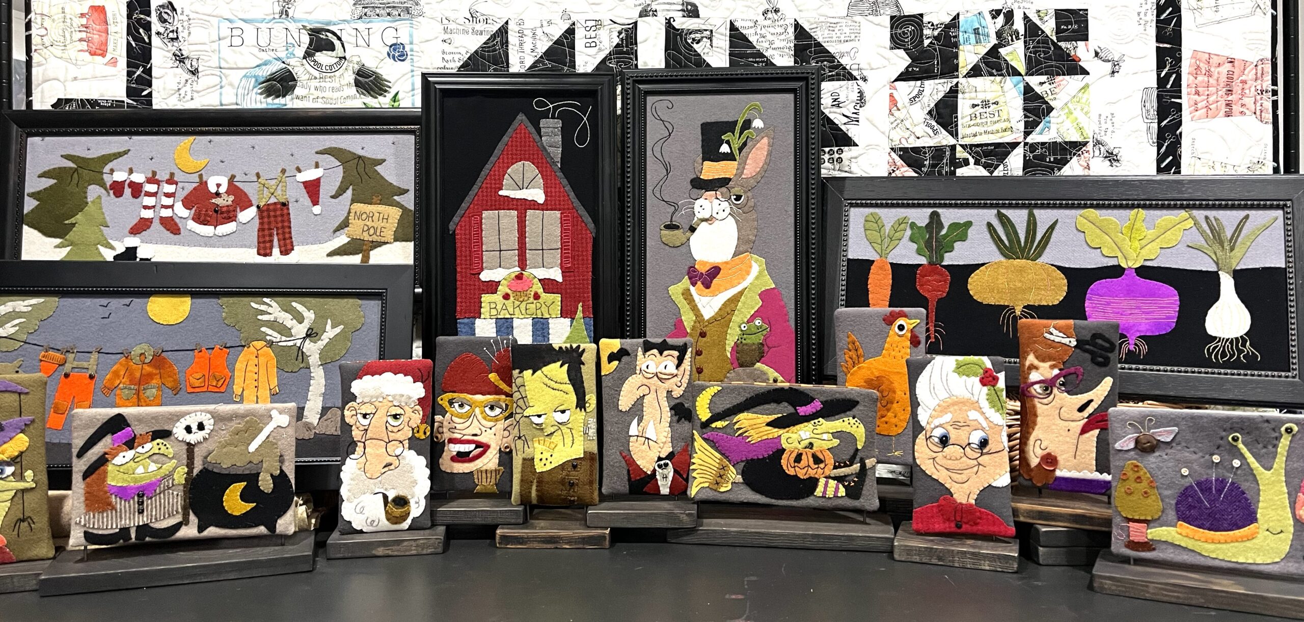 Wool appliqué display from The Howells Nest