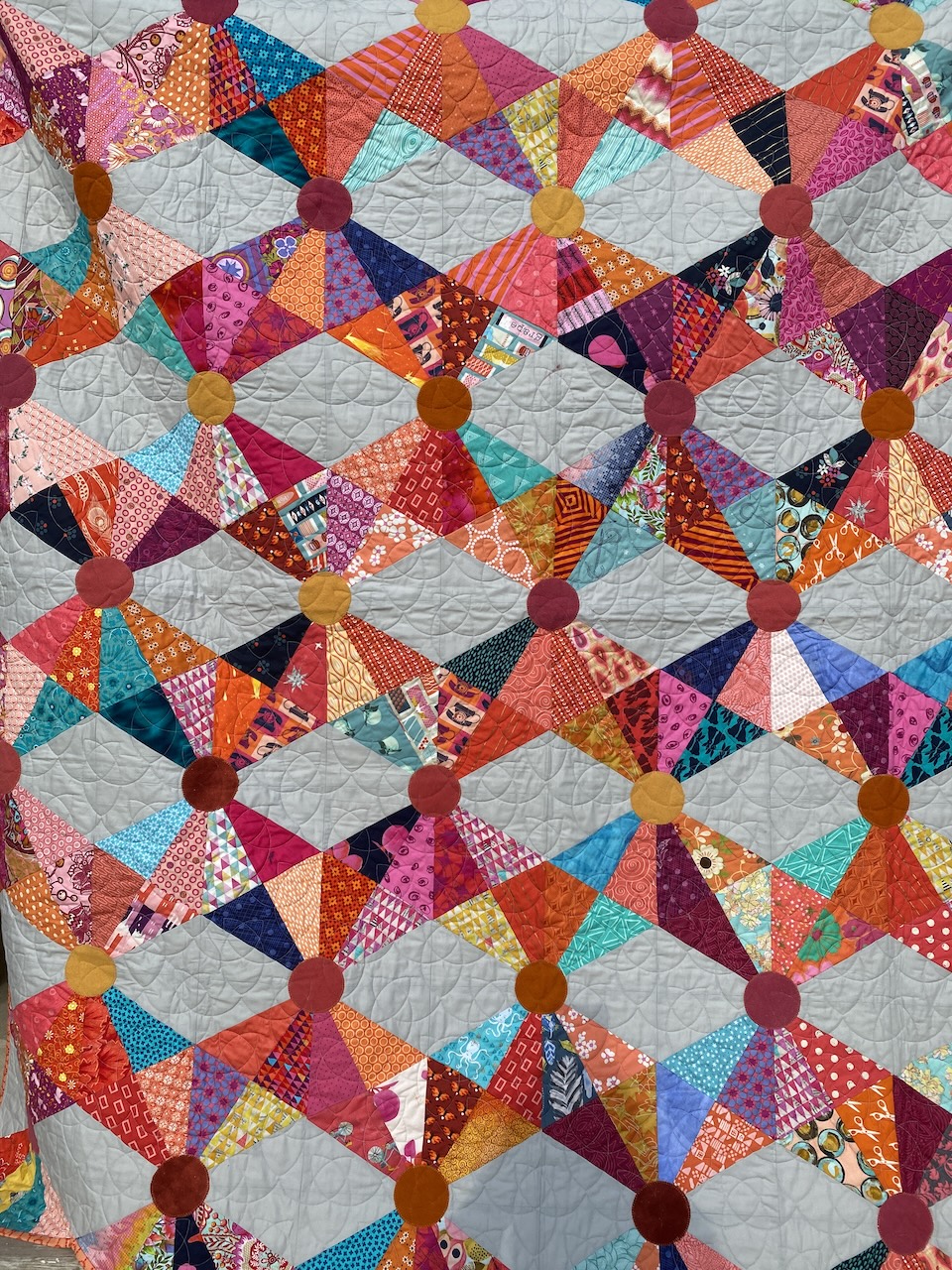 Multi-color quilt from Bungalow Quilt
