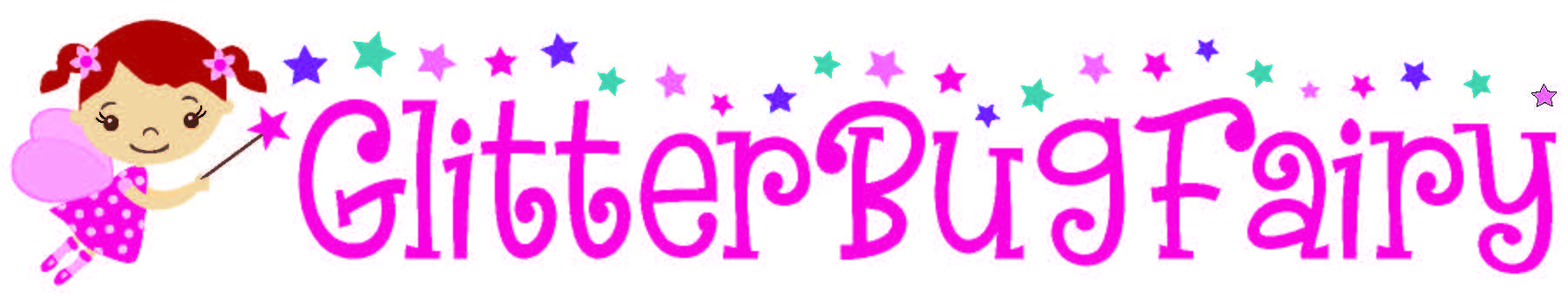 Glitterbugfairy logo with little fairy illustration