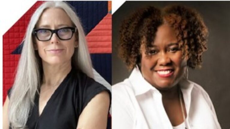 two women who are hosting evening events